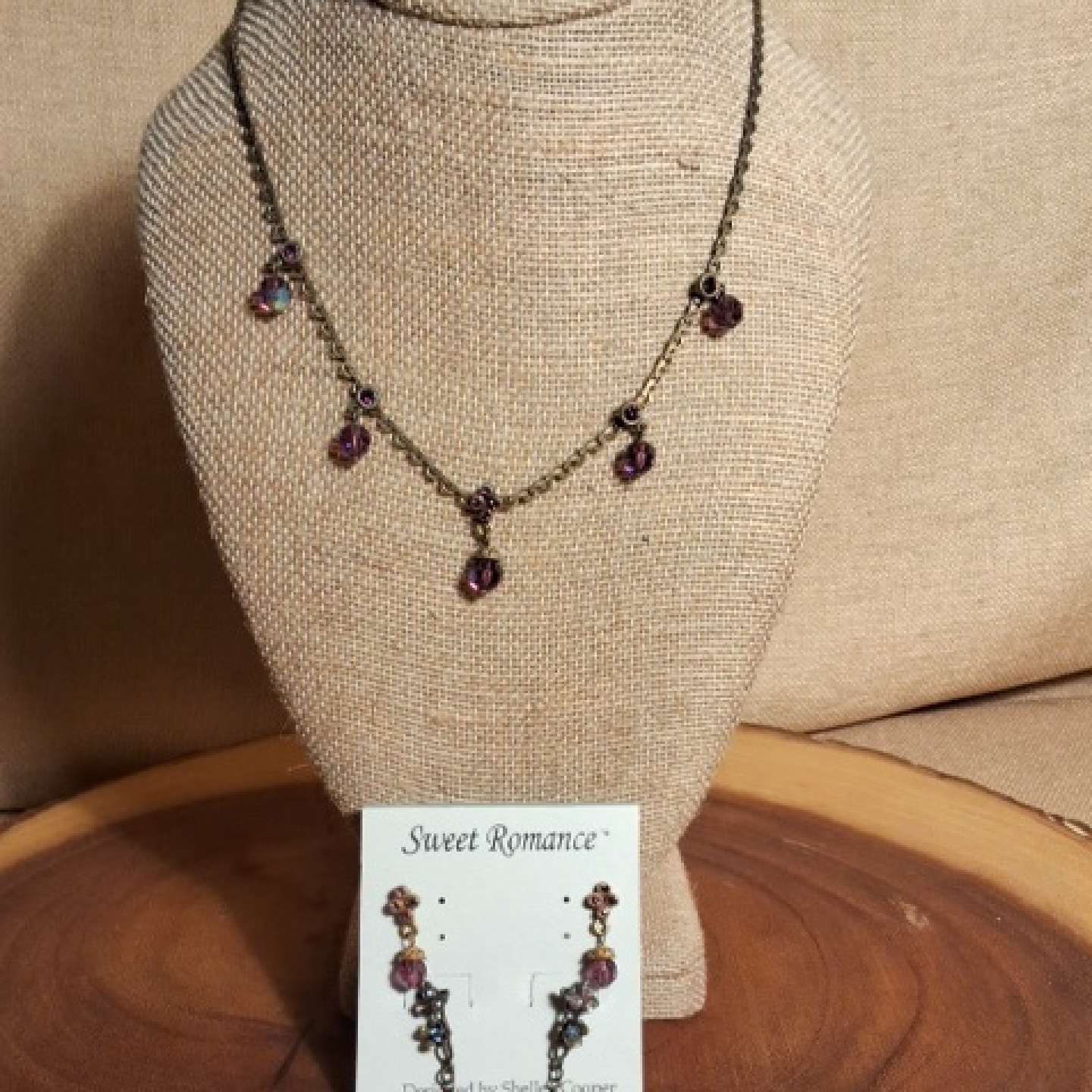 Sweet Romance Purple Necklace With Matching Earrings 40$